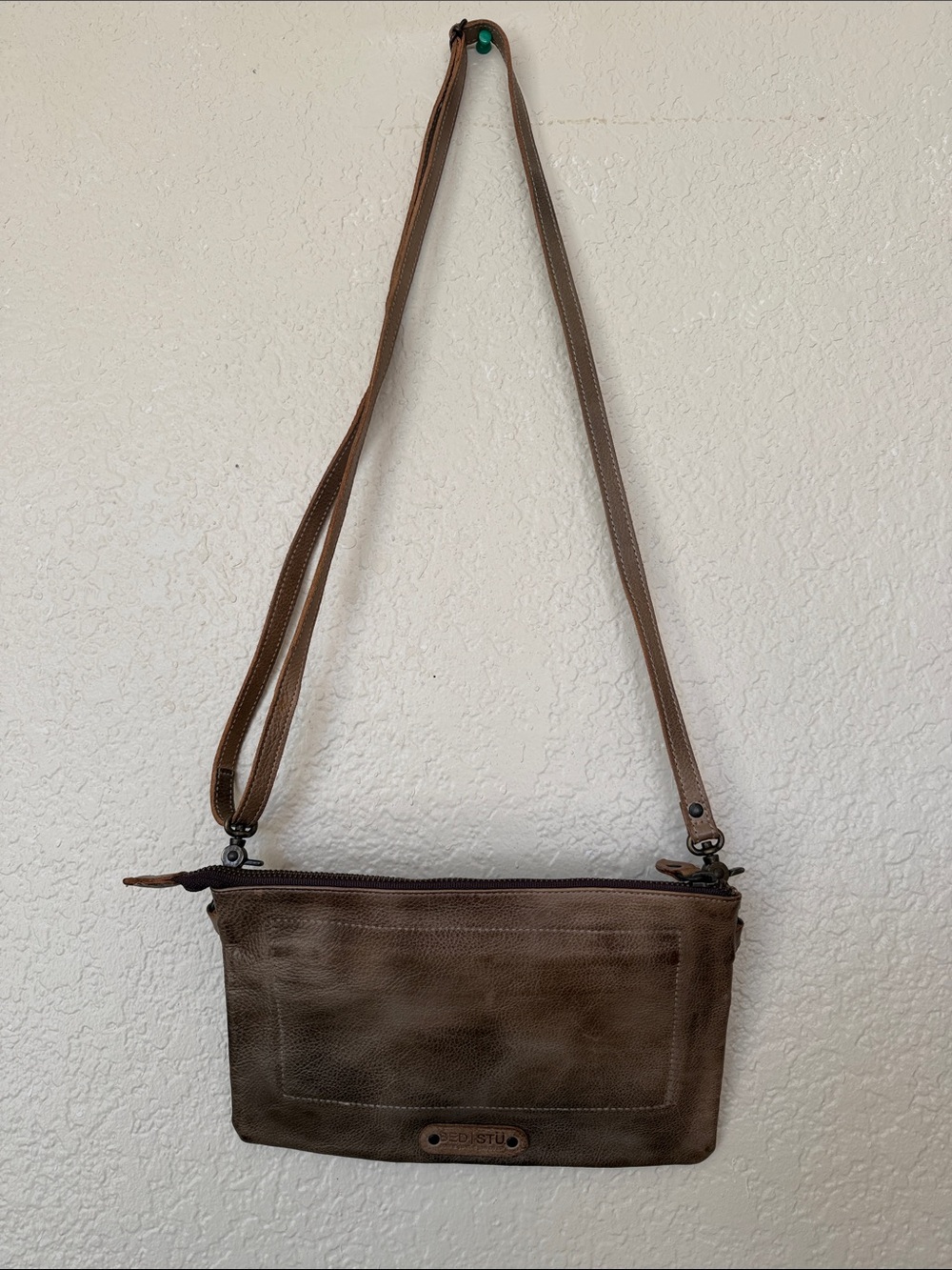 Distressed Brown Leather Messenger Crossbody from buckles store